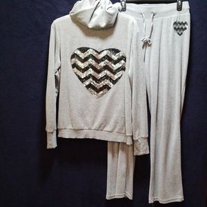 Light gray sweat suit